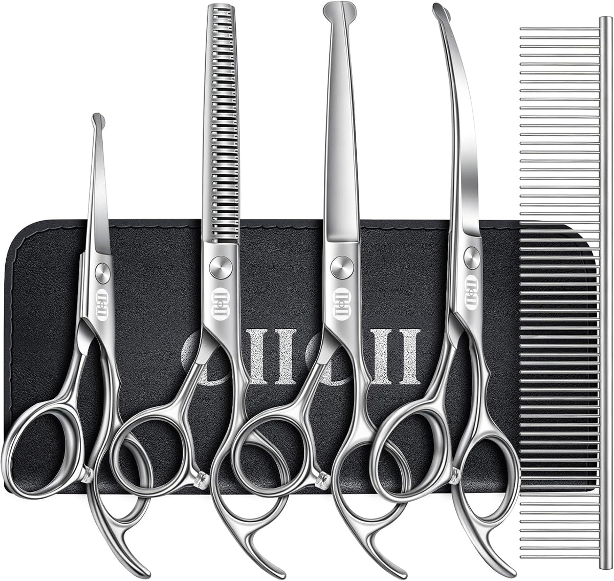 Dog Grooming Scissors Kit - 7 Inch / Silver Dog Grooming Scissors