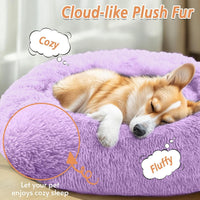 JOLLYVOGUE Small Dog Bed, Calming Dog Beds for Small Dogs & Indoor Cats - 20 Inches Donut Washable - Purple / 31.0"L x 31.0"W x 8.0"Th - image 2