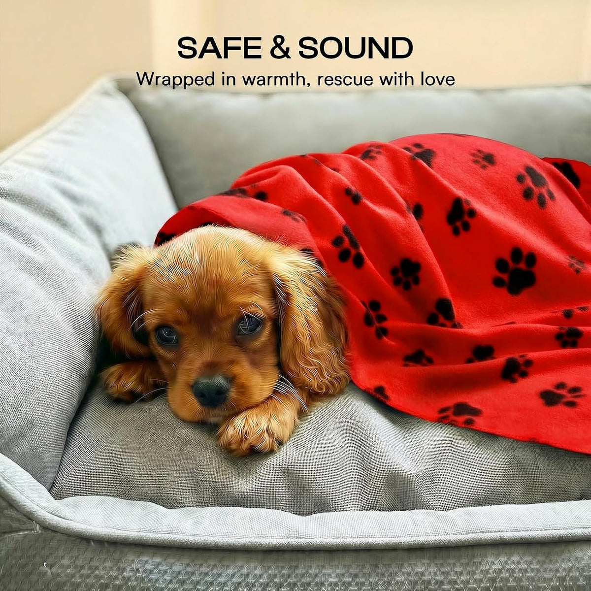 LINENLUX Fleece Dog Blankets 6-Pack - Red / 40x31 inch (Pack of 6) - image 4