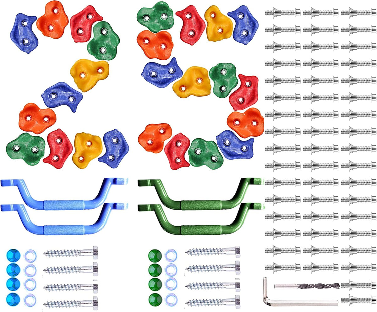 25 Pcs Colourful Pig Nose Shape Rock Climbing Holds with Blue & Green