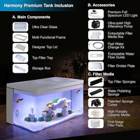 Harmony Aquatic Tank by Clairnara - Harmony Legend - iF Design Award Winning 10 Gallon All-in-One Aquarium