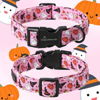 ARING PET Halloween Dog Collar-Cute Fall Dog Collar for Small Dogs - X-Small / Halloween Pink Party - image 2