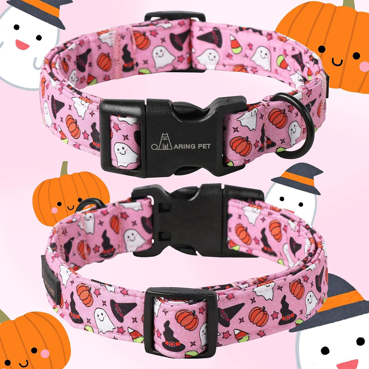 ARING PET Halloween Dog Collar-Cute Fall Dog Collar for Small Dogs - X-Small / Halloween Pink Party - image 2