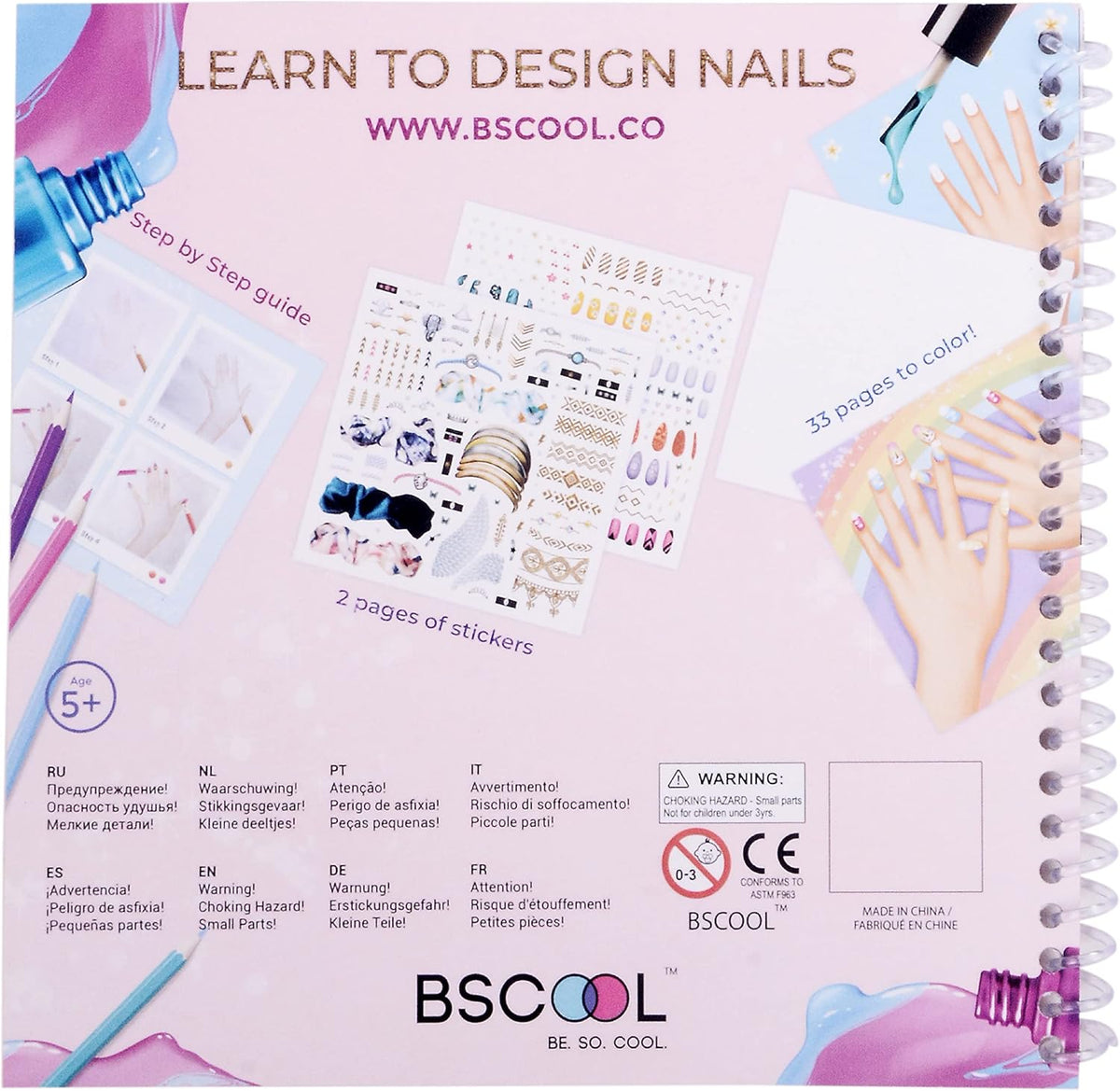 BSCOOL Nail Art Book for kids Stickers and Design Guides. - 2 PCS - Nail Design Studio - image 3