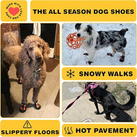 Hcpet Dog Shoes, Dog Boots for Small Dogs, Breathable Medium Dog Booties Paw Protector for Summer Hot Pavement, Winter Snowy Day, Outdoor Walking, Indoor Hardfloors Anti Slip Sole Pink Size 4