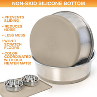 Neater Pet Brands Stainless Steel Dog Bowls with Non-Slip Rubber - 4 Cup (Set of 2) / Tan - image 4