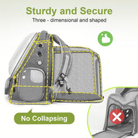 Cat Backpack Carrier, Breathable Cat Carrier Large Space Bubble Pet Backpack for Kitty Small Dog up - Square Expandable- Grey - image 4