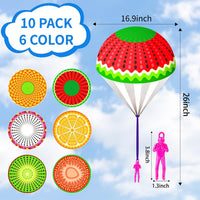 Ynybusi 10 pack parachute toys for kids with colorful patterned nylon canopies - view 4
