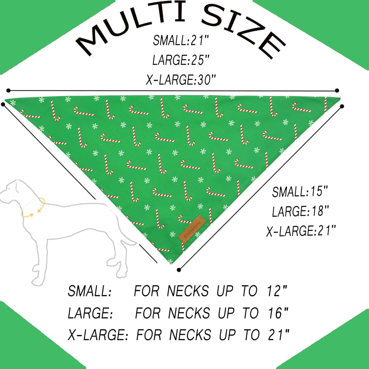 Fall Dog Bandanas 2 Pack, Orange Plaid Pet Scarf for Boy and Girl, Premium Durable Fabric, Holiday - Christmas 1 / Small - image 2