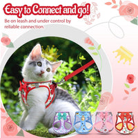 Cat Harness and Leash Escape Proof for Walking - S-Chest(11.8"-13.7") / Red - image 2