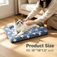 Dog Bed Mat,Reversible & Ultra Soft Kennel Pad-Machine Washable Pet Bed for Dogs & Cats-All-Weather - 18.0" L x 14.0" W x 1.5" Th / NavyBlue&Stars - image 4