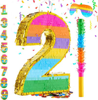 Rainbow Number 5 Pinata for 5th Birthday Party Decorations - 2
