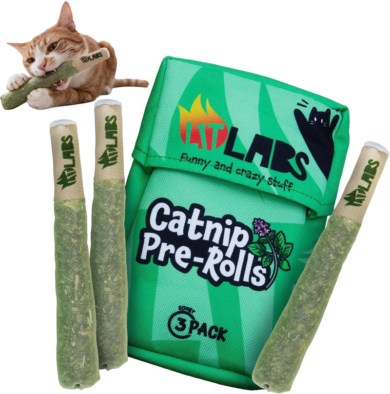 LIT LABS Cat Doobie 3 Pack Catnip Toys for Cats, Funny Cat Toys