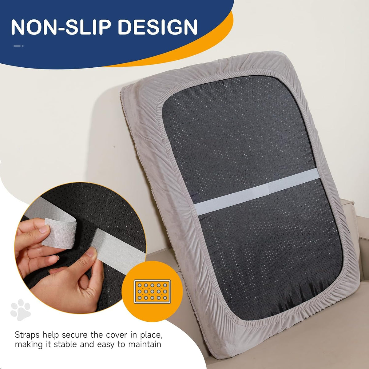 Sunsleek Dog Bed Covers Replacement Washable - Grey / 41.0"L x 29.0"W x 8.0"Th - image 2