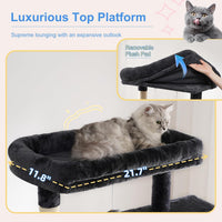 Heybly Cat Tree, 76-Inch Tall Heavy Duty Cat Tower for Big Cats HCT039G – Essentials for Cats - Smoky Gray / 76.8 inch - image 3