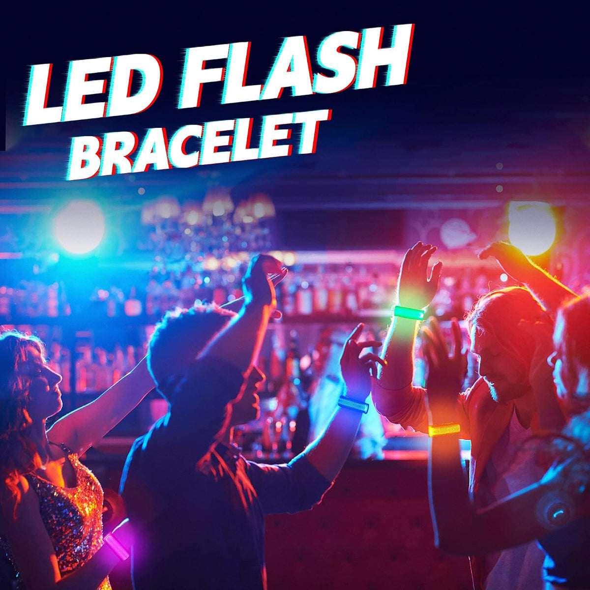 KIRALUMI 8 Pack LED Light Up Bracelets, 3 Modes - Orange - 8 PCS - image 4