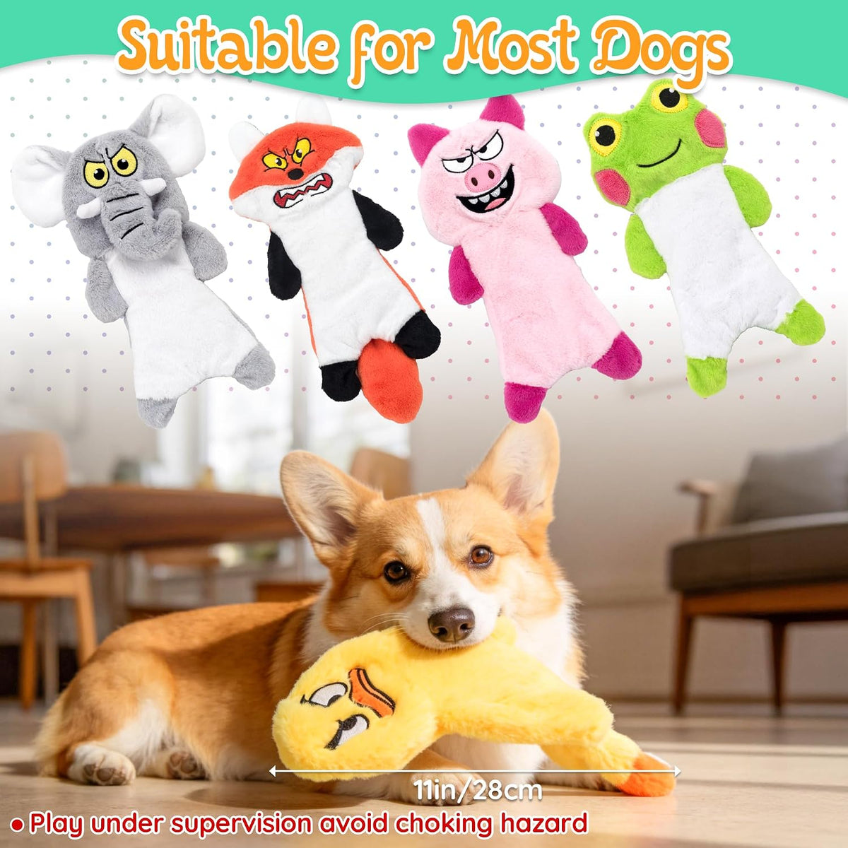 LECHONG 5Pack Dog Squeaky Plush Toys Puppy Toys Assortment Value - muti color - image 4