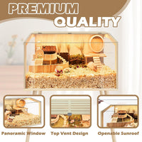 PROLEE Small Animal Cage, Hamster Cage Wooden Roof - 24.0"L x 16.0"W x 40.0"H / Window Roof - image 4