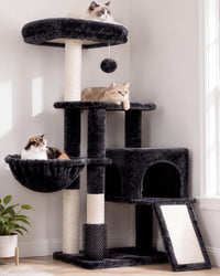 Heybly Cat Tree, 45.3" Cat Tower for Indoor Cats with Large Perch HCT202SG – Essentials for Cats - 42.5 inch / Smoky Gray