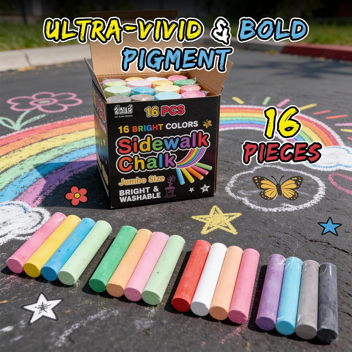 160 PCS Sidewalk Chalk for Kids, 14 Colors - 16 - image 3