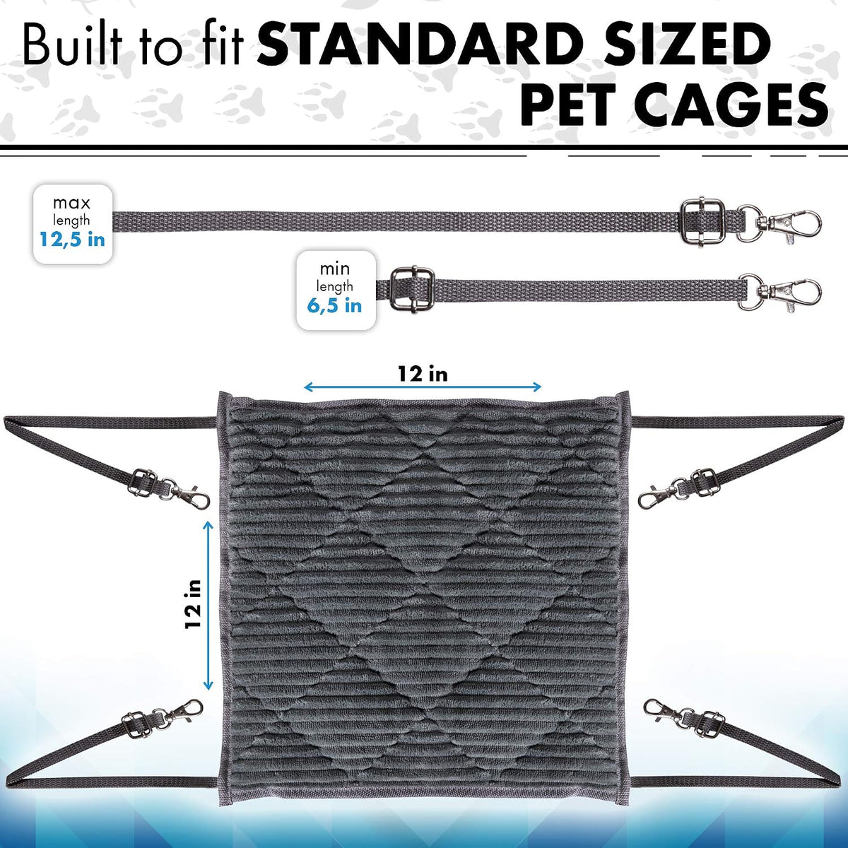 Ferret Hammock for Cage, Plush Double Bunk Bed Hanging Clips - Red - image 4