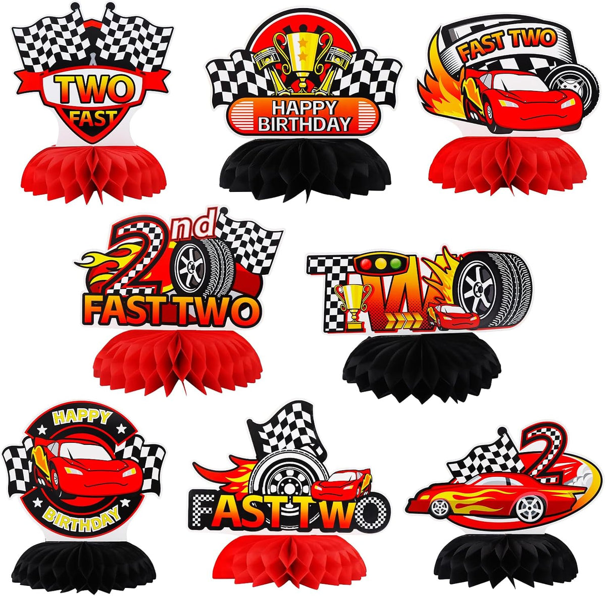 TONIFUL 1st Birthday Black Red Yellow Mouse Themed Table Centerpieces – Fun for Kids & Family - Race Two