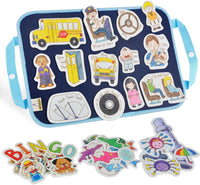 CHEFAN Felt Board for Toddlers, Felt Story Board - Wheels on the Bus