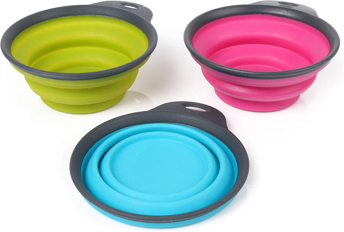Dexas Pets Collapsible Travel Cup, Small/1 Cup Capacity - Large / Gray/Pink - image 3