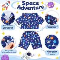 2 Pcs Rainbow PJ's Bear Clothes Outfit Stuffed Animal - Space / Blue - image 3