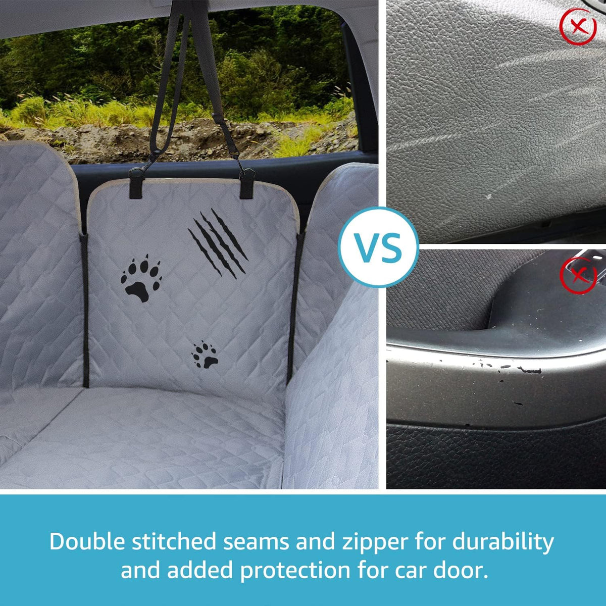 Lassie Dog Car Seat Covers for Back Seat with 2 Seat Belts - Gray / Truck - image 3