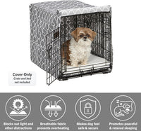 MidWest Homes for Pets Medium Dog Crate Cover - Gray Geometric Pattern / Fits 24 Inch Crate - image 3