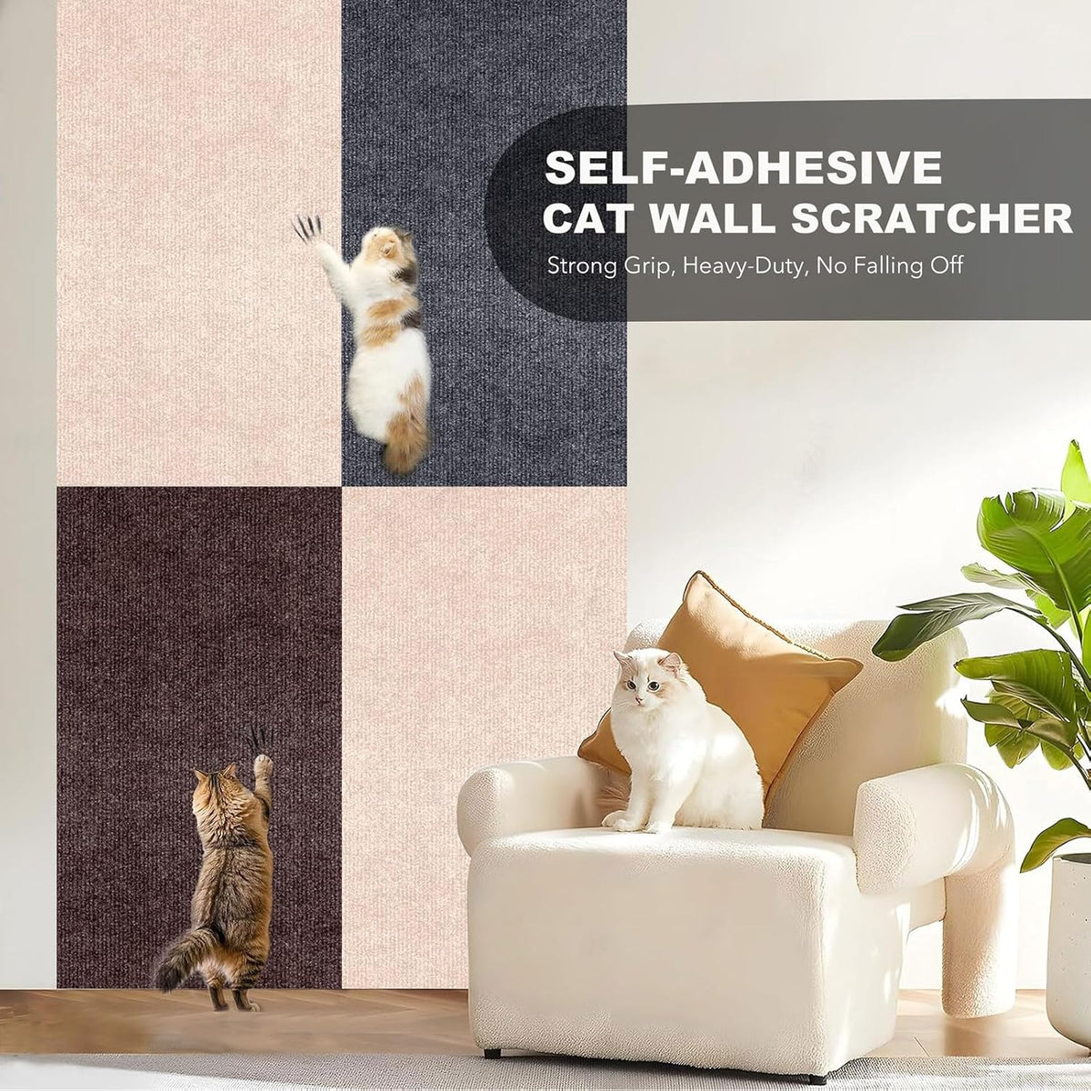 Self-Adhesive Cat Scratching Mat - Brown / 78.7"X15.8" - image 4