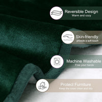 Waterproof Blanket for Bed Couch, Sherpa Fleece Throw, 50x60 – Essentials for Dogs - 30x70 inches / Forest Green - image 3