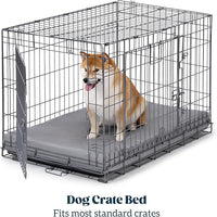 Cybarmour Indestructible Dog Bed - Outdoor Waterproof Chew Proof Dog Crate Pad - Orthopedic Kennel Mat for Aggressive Chewers - Large Breeds & Fits 36-Inch Crate - 35"x22", Limestone