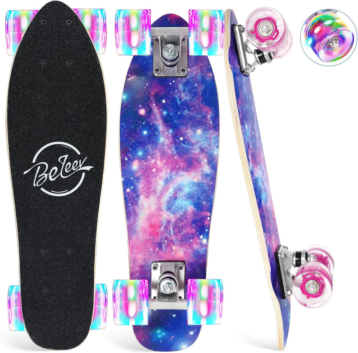 BELEEV 22 inch Skateboards for Kids - Starlight Purple