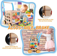 9-in-1 Wooden Activity Cube Walker for 1 Year Old - Neutral 2 - image 4