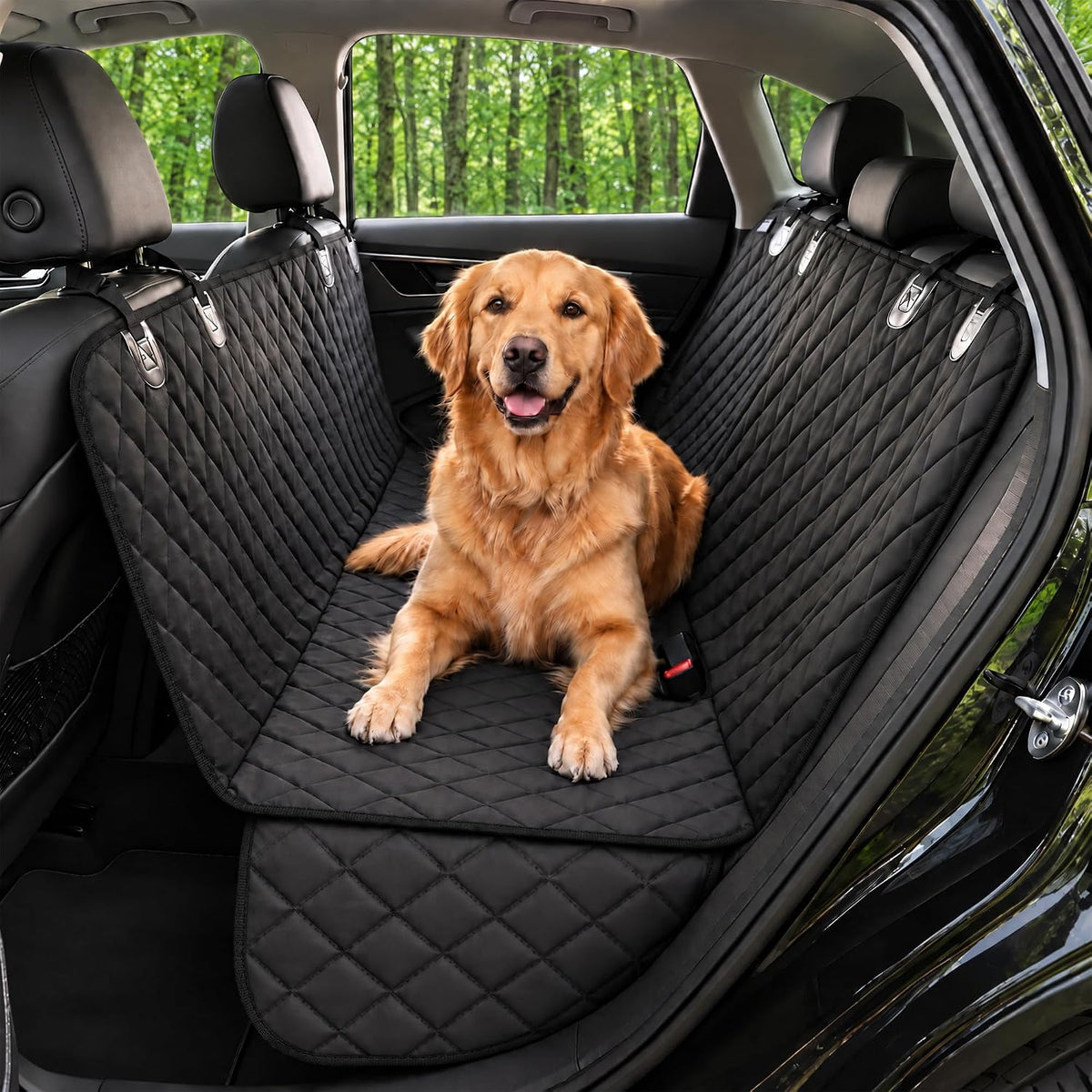 Dog Car Seat Cover for Back Seat, Dog Hammock for Car, SUV - Black / XL 60"W- Trucks & Full-Size SUVs