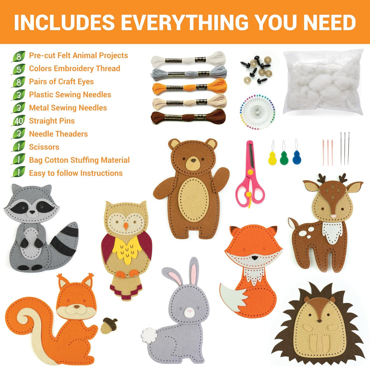 Craftorama Sewing Kit for Kids - Woodland Animals - image 2