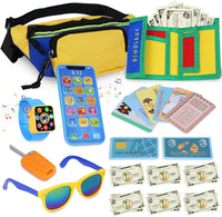 Kids Purple Play Purse Set for Little Girls 3-5 with Wallet - Blue