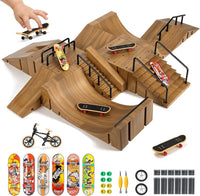 RNGODO 14-in-1 fingerboard skatepark set with ramps, rails, 8 finger skateboards and finger bike - view 3