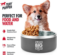 Tuff Pupper 100 oz Heavy Duty Insulated Stainless Steel Dog Bowl - 66oz / Cool Grey - image 3