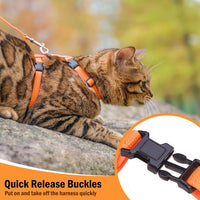 PUPTECK Adjustable Cat Harness and Leash Set Escape Proof Kitten - Medium / Orange - image 3