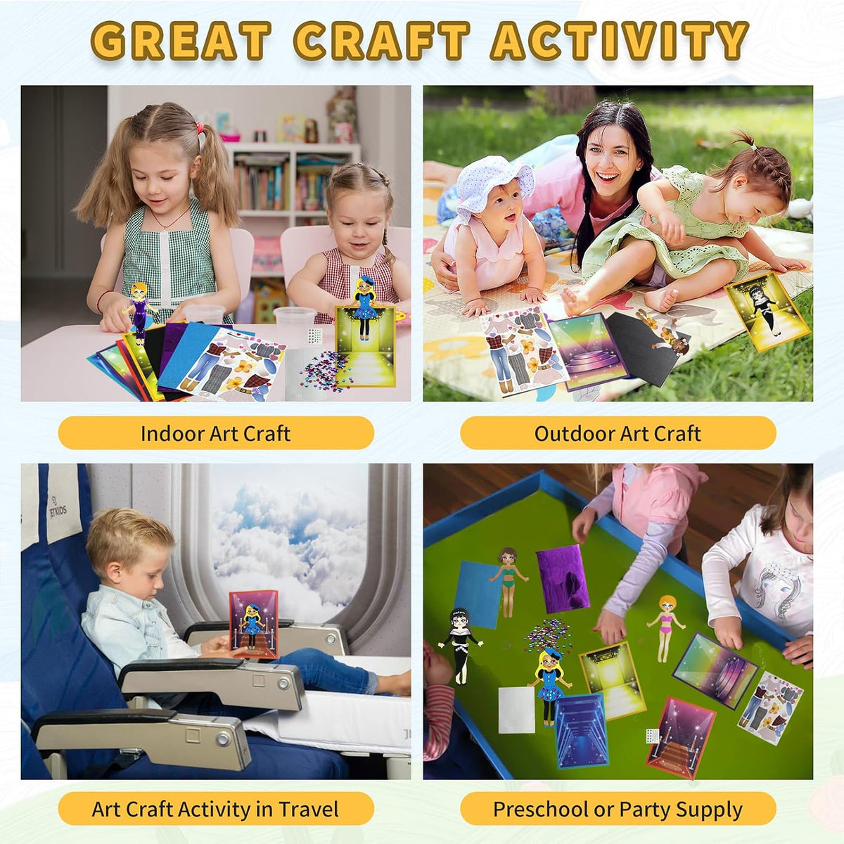 VKPI 4 Butterflies Foam Art Crafts Gift Kit - Dress Ups - image 4
