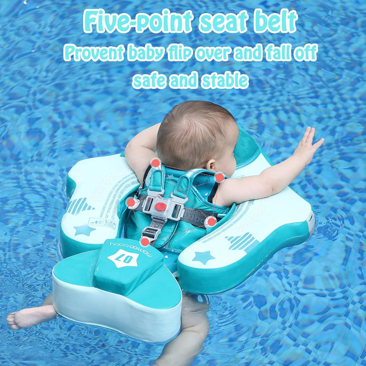 Mambobaby non-inflatable baby float with removable sun canopy and buoyant tail - view 23