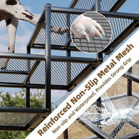 Dog Stairs for Large Dogs, Linvivon Extra Wide 20" Dog Steps with Non-Slip Surface and Reflective Strips, Outdoor Foldable Dog Ramp for Stairs, Car, Truck and SUV, Supports Up to 400LBS, 5 Steps