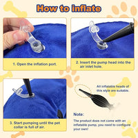 Dog Cone Collar with Enhanced Anti-Licking, Inflatable Dog Cone After Surgery, Adjustable Size with Soft Padding for Small Medium Large Dogs - Blue/S