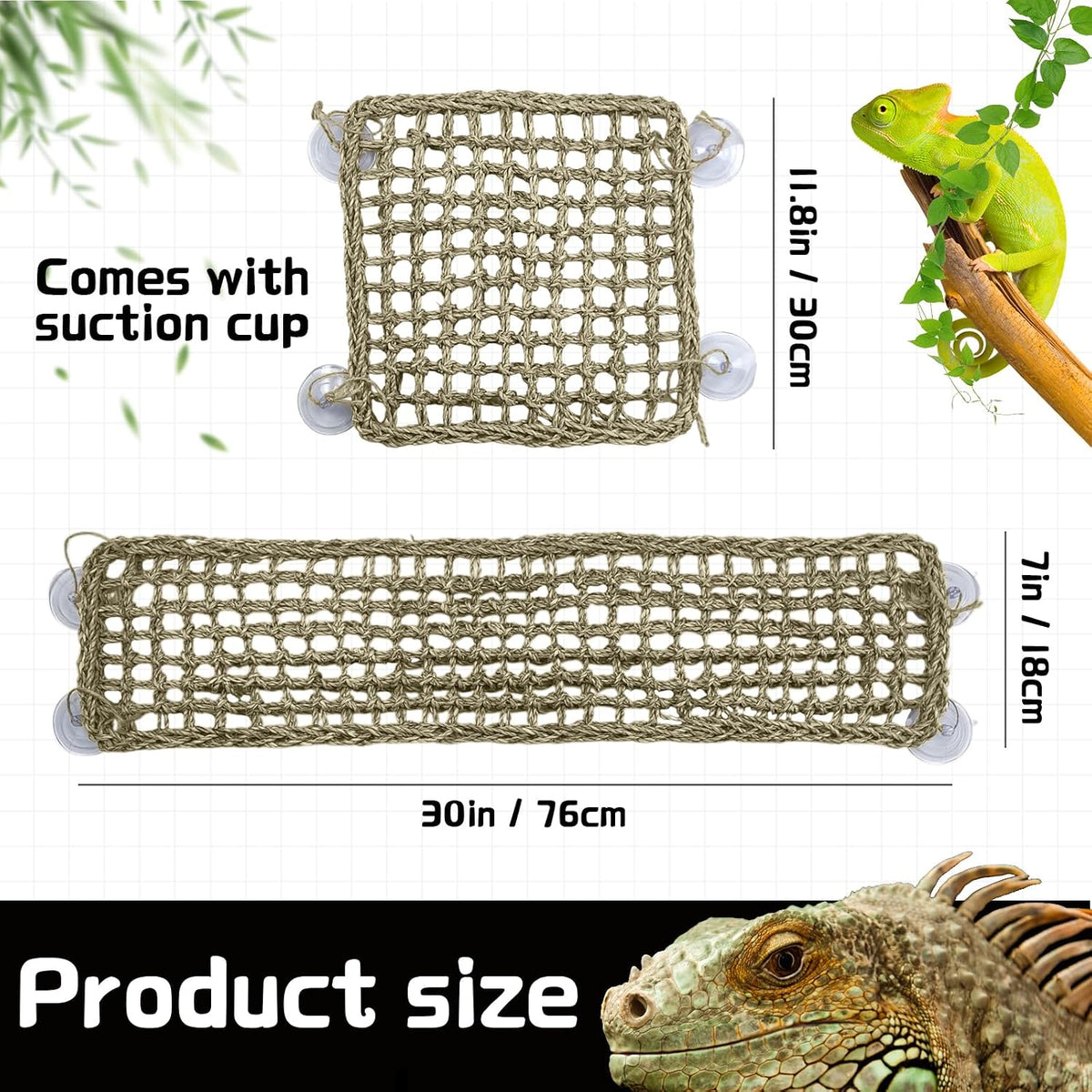 2Pcs Reptile Hammock for Bearded Dragon Climbing Bridge Tank - image 2