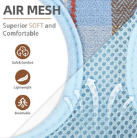 Pupteck Soft Mesh Dog Harness Sized and Leash Set Pet Puppy Cat - Blue&Brown / M (NECK: 14", CHEST: 17"-21") / Classic over-the-head harness - image 3