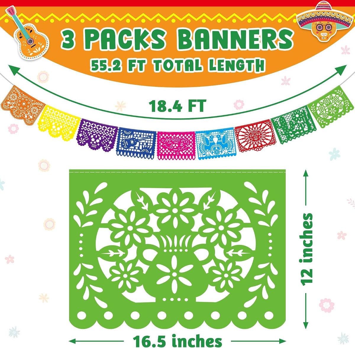 18 FT Cinco De Mayo Party Decorations - 3 Pack - image 2