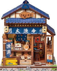 Owl Bookstore Book Nook Kit, 3D Wooden Puzzles with LED - Fukuoka Mentaiko Kitchen